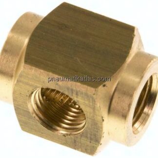 Kreuz-Verteiler 4x G 1/8",Messing