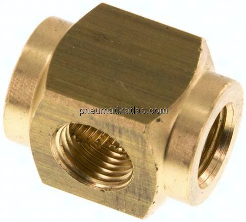 Kreuz-Verteiler 4x G 1/8",Messing