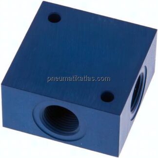 Kreuz-Verteiler 4x G 3/8",Aluminium