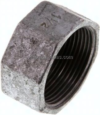 Verschlusskappe Rp 1-1/2", Temperguss verzinkt