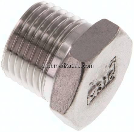 Verschlussstopfen Außenskt. NPT 1/2", 1.4408