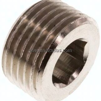 Verschlussstopfen Innenskt. R 1/2", Messing vernickelt