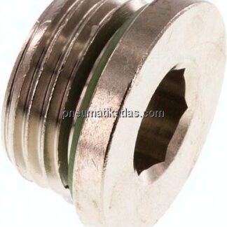 Verschlussstopfen Innenskt. G 1/2", Messing vernickelt