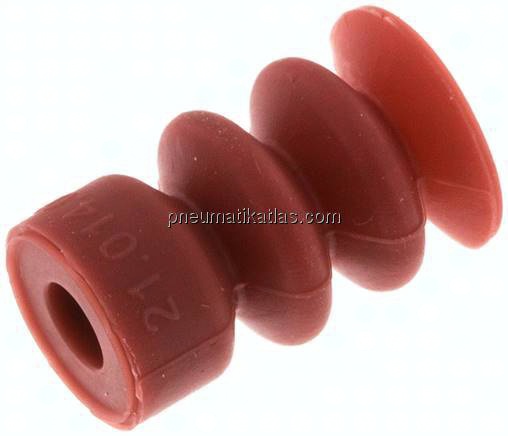 Balgsauger, 2,5-fach, Ø 14x10mm, Silikon (65A), rot