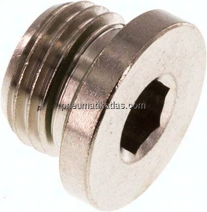 Verschlussstopfen Innenskt. G 1/4", Messing vernickelt