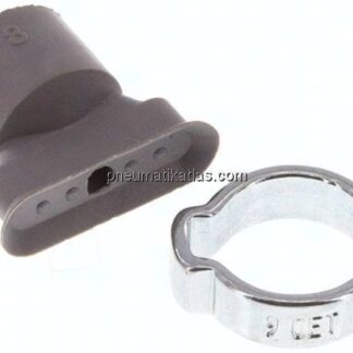 Ovalsauger, 15 x 5mm, Hub 1mm, NBR (60A), grau
