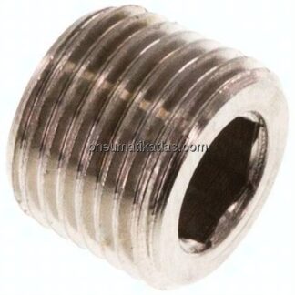 Verschlussstopfen Innenskt. R 1/8", Messing vernickelt