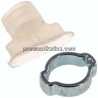 Ovalsauger, 18 x 6mm, Hub 1mm, Silikon (60A), transparent