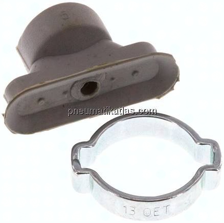 Ovalsauger, 24 x 8mm, Hub 1mm, NBR (60A), grau