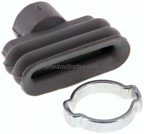 Ovalbalgsauger, 25 x 8mm, Hub 6mm, NBR (60A), grau