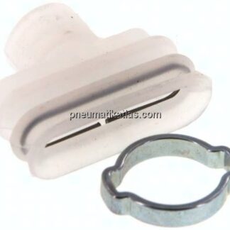 Ovalbalgsauger, 25 x 8mm, Hub 6mm, Silikon (60A), transparent