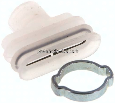 Ovalbalgsauger, 25 x 8mm, Hub 6mm, Silikon (60A), transparent