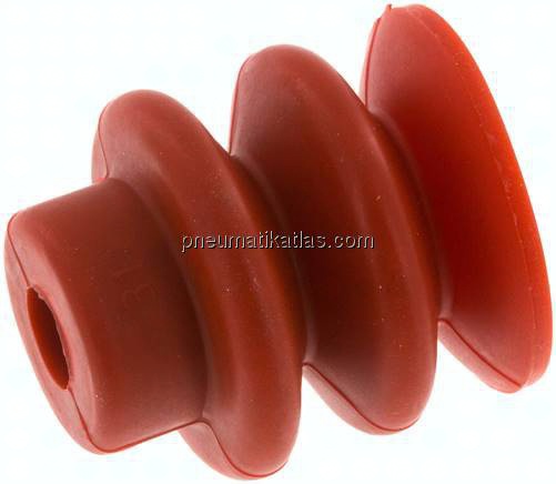 Balgsauger, 2,5-fach, Ø 30x13mm, Silikon (65A), rot