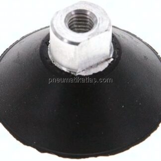 Flachsauger, Ø 30x3mm, M 5, CR (55A), schwarz