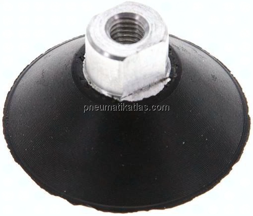 Flachsauger, Ø 30x3mm, M 5, CR (55A), schwarz