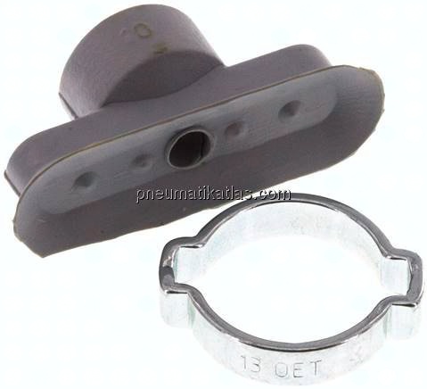 Ovalsauger, 30 x 10mm, Hub 2mm, NBR (60A), grau