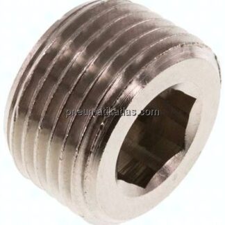 Verschlussstopfen Innenskt. R 3/8", Messing vernickelt