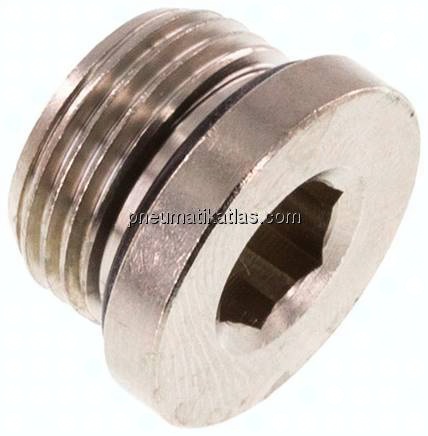 Verschlussstopfen Innenskt. G 3/8", Messing vernickelt