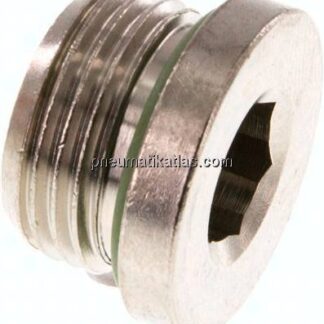 Verschlussstopfen Innenskt. G 3/8", Messing vernickelt
