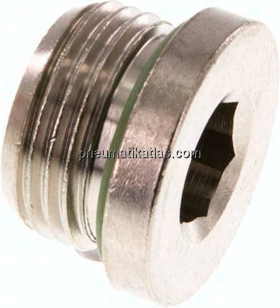 Verschlussstopfen Innenskt. G 3/8", Messing vernickelt