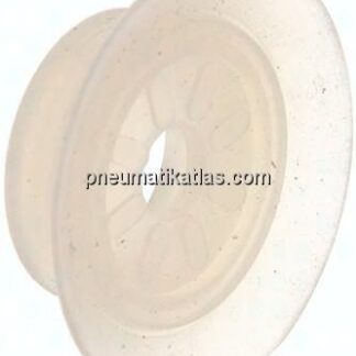Flachsauger (feine Lippe), Ø 40x3mm, Silikon (50A), transparent