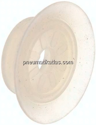Flachsauger (feine Lippe), Ø 40x3mm, Silikon (50A), transparent