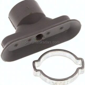 Ovalsauger, 45 x 15mm, Hub 3mm, NBR (60A), grau