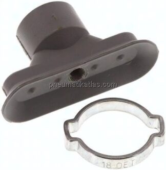 Ovalsauger, 45 x 15mm, Hub 3mm, NBR (60A), grau