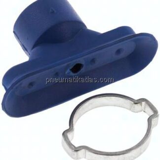 Ovalsauger, 45 x 15mm, Hub 3mm, PUR (65A), blau