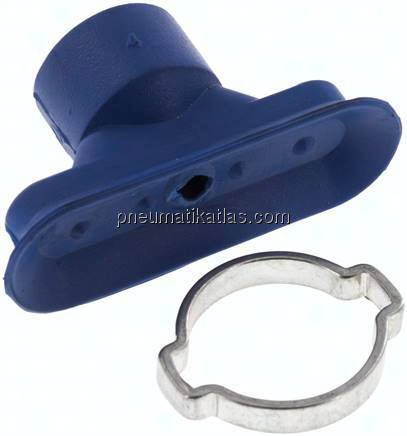 Ovalsauger, 45 x 15mm, Hub 3mm, PUR (65A), blau