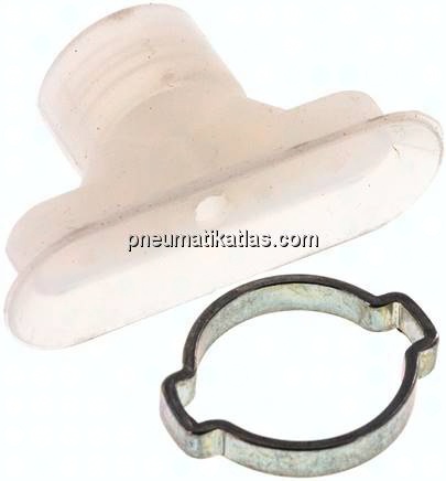 Ovalsauger, 45 x 15mm, Hub 3mm, Silikon (60A), transparent