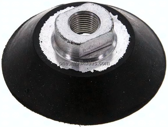 Flachsauger, Ø 50x5,5mm, G 1/8", CR (55A), schwarz