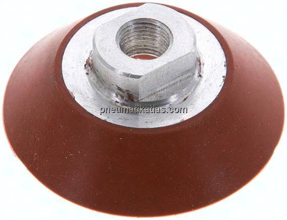 Flachsauger, Ø 50x5,5mm, G 1/8", Silikon (60A), rot