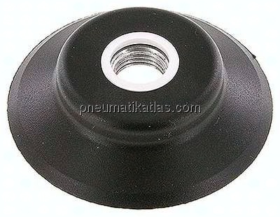 Flachsauger (stabile Lippe), Ø 62x5mm, G 1/4", NBR (55A), schwarz