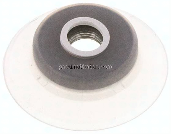 Flachsauger (stabile Lippe), Ø 62x5mm, G 1/4", Silikon (50A), transparent