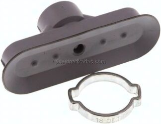 Ovalsauger, 60 x 20mm, Hub 3mm, NBR (60A), grau