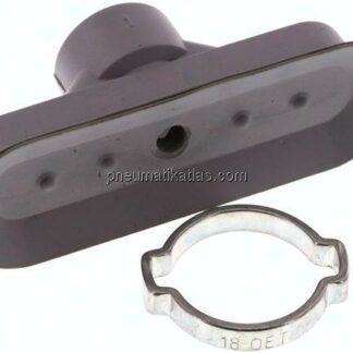 Ovalsauger, 60 x 20mm, Hub 3mm, NBR (60A), grau