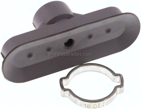 Ovalsauger, 60 x 20mm, Hub 3mm, NBR (60A), grau