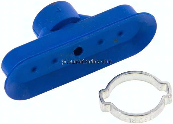 Ovalsauger, 60 x 20mm, Hub 3mm, PUR (65A), blau