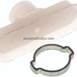 Ovalsauger, 60 x 20mm, Hub 3mm, Silikon (60A), transparent