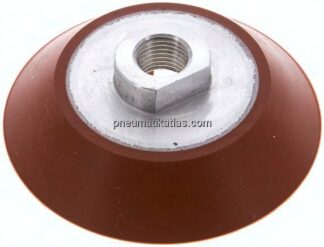 Flachsauger, Ø 75x6mm, G 1/4", Silikon (60A), rot