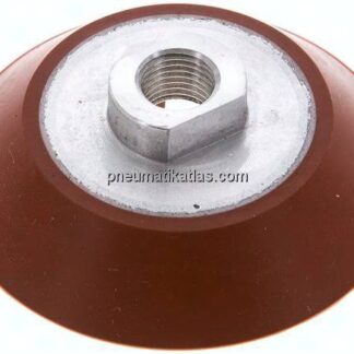 Flachsauger, Ø 75x6mm, G 1/4", Silikon (60A), rot