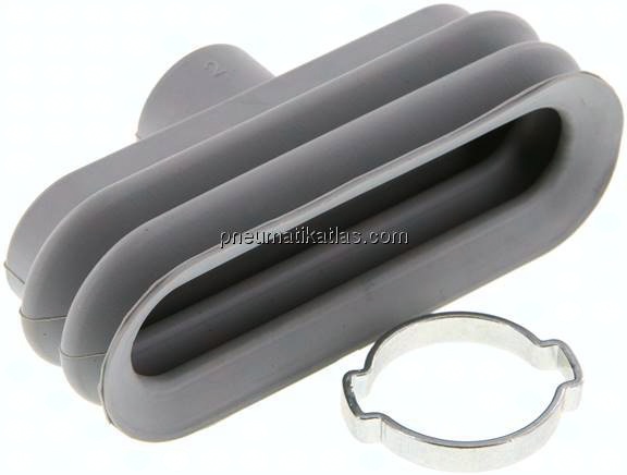 Ovalbalgsauger, 75 x 25mm, Hub 10,5mm, NBR (60A), grau