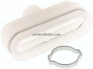 Ovalbalgsauger, 75 x 25mm, Hub 10,5mm, Silikon (60A), transparent
