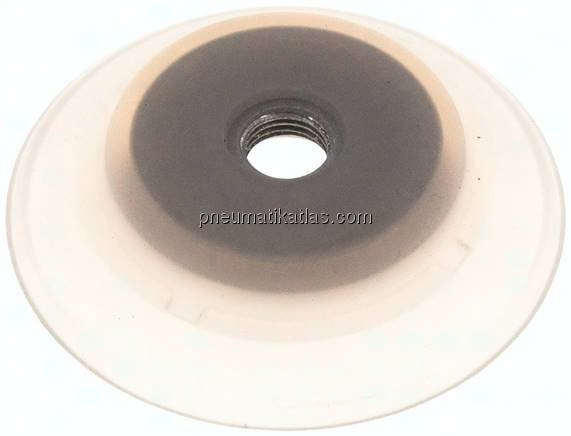 Flachsauger (stabile Lippe), Ø 83x6mm, G 1/4", Silikon (50A), transparent