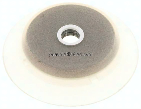 Flachsauger (stabile Lippe), Ø 95x6mm, G 1/4", Silikon (50A), transparent
