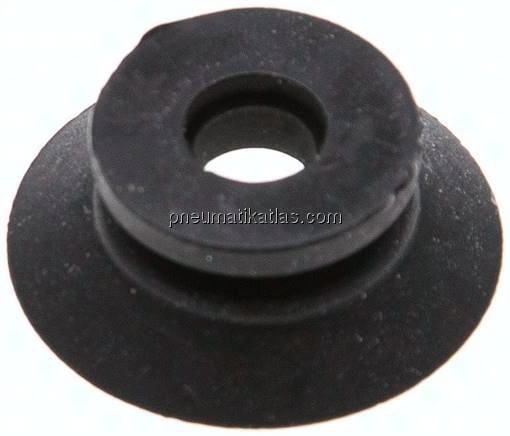 Flachsauger, Stützrippe, P-Serie, Ø 22x2,5mm, CR (50A), schwarz