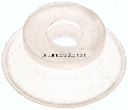 Flachsauger, Stützrippe, P-Serie, Ø 22x2,5mm, Silikon (50A), transparent