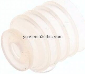 Balgsauger, 4,5-fach, P-Serie, Ø 20x16mm, Silikon (50A), transparent