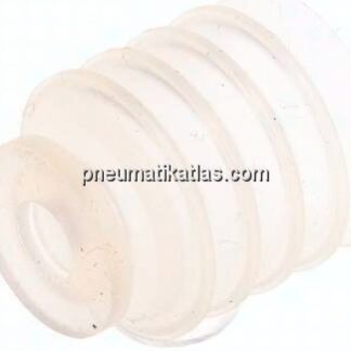 Balgsauger, 4,5-fach, P-Serie, Ø 20x16mm, Silikon (50A), transparent